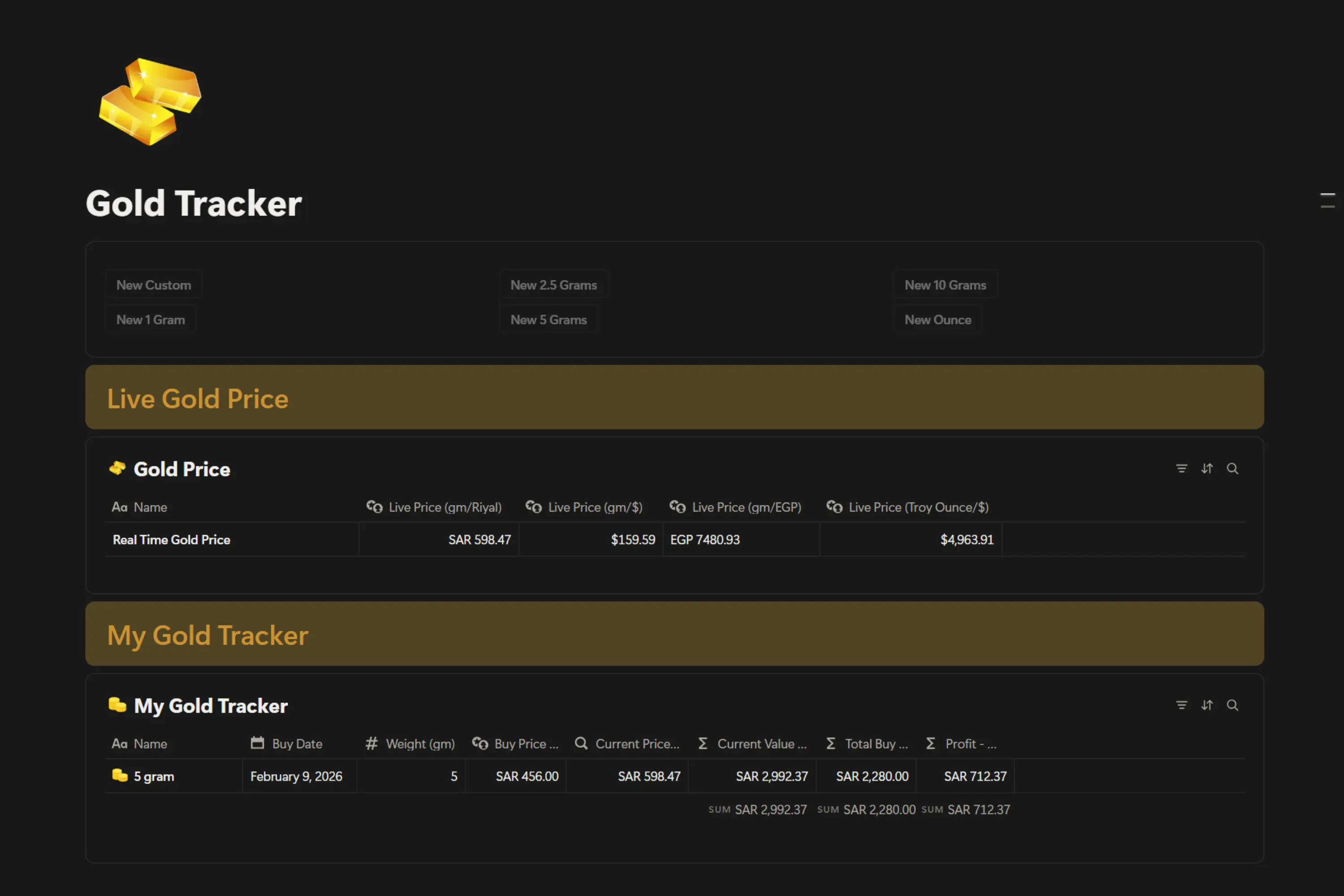 نظام متتبع الذهب